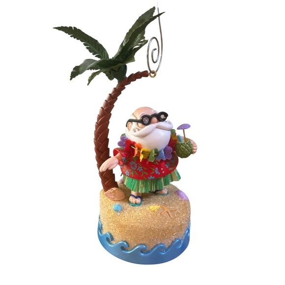Christmas - Santa‎ Beach Scene Musical Ornament 2004 Hallmark  - Vintage - Picture 1 of 7